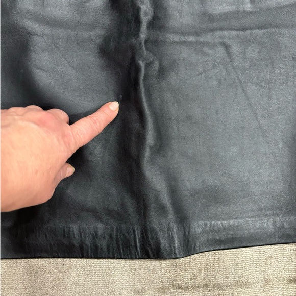 MACPHEE GENUINE LEATHER BLACK LINING MINI SKIRT SIZE 34 - Picture 3 of 9